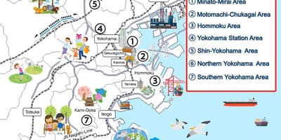 Yokohama lankytinos vietos žemėlapyje